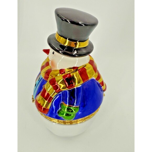 Vintage 2002 Christopher Radko Snowman Christmas Chills Wills Trinket Snowman - Picture 2 of 16